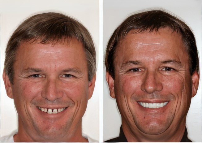 Dental Implants before and after headshots