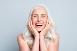 Close up,Portrait,Of,Her,She,Nice,Attractive,Excited,Cheerful,Grey haired